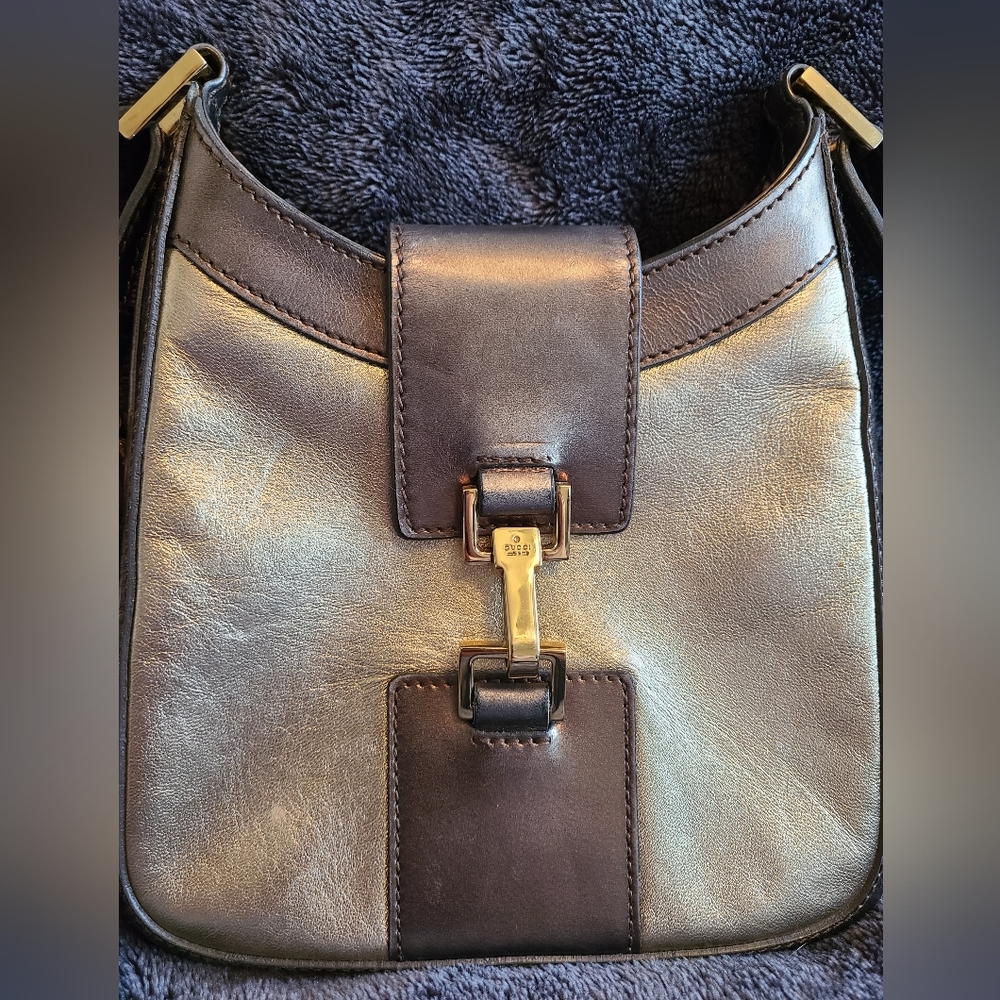 Tom Ford Gucci Jackie Fall 2000 Gold Bronze Metallic Crossbody Mini Bag Pochette